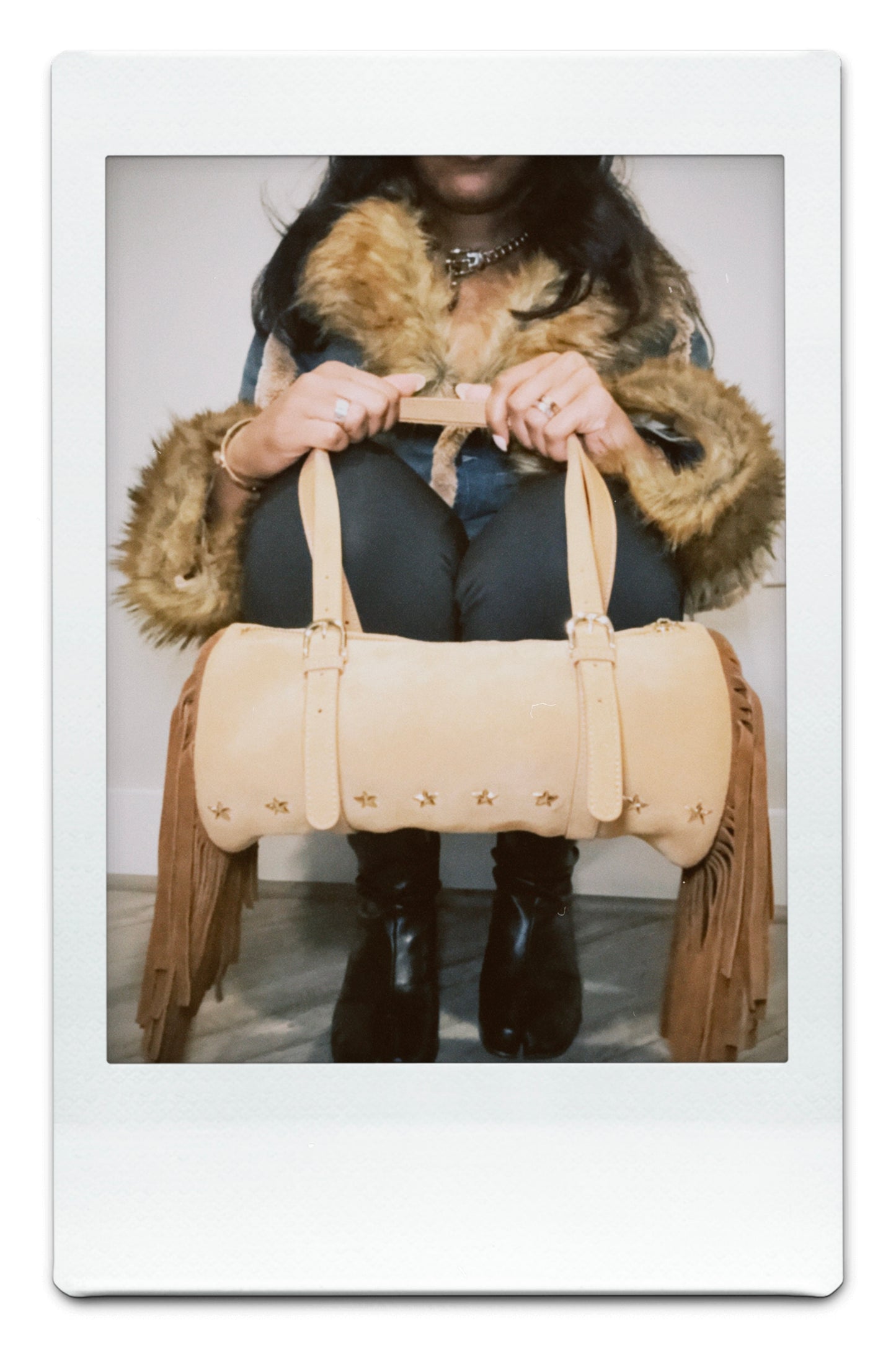 'Outlaw' Suede Barrel Bag