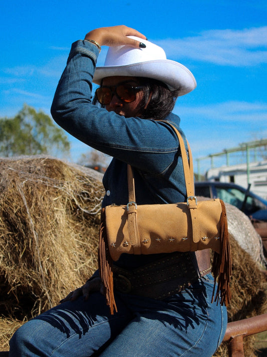 'Outlaw' Suede Barrel Bag